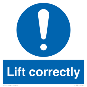 Lift correctly sign